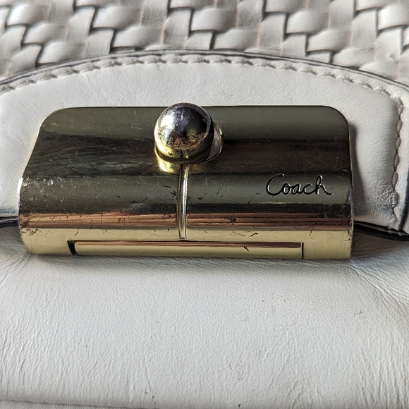 Coach Kristin woven leather satchel crossbody bag. F 23048 - Picture 12 of 13